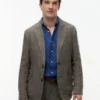 Blazer casual de linho tingido na peça