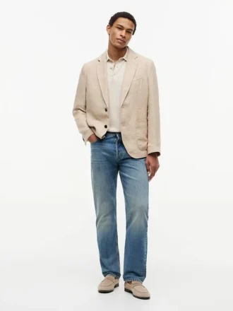 Blazer casual de linho tingido na peça