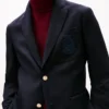 Blazer de clube em lã com logótipo em relevo