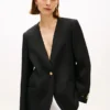Blazer de corte descontraído em mistura de linho