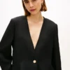 Blazer de corte descontraído em mistura de linho