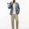 Blazer de linho de corte regular da New York Label Blazer de linho de corte regular da New York Label