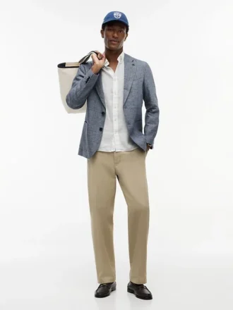 Blazer de linho de corte regular da New York Label