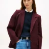 Blazer de mistura de lã com corte descontraído