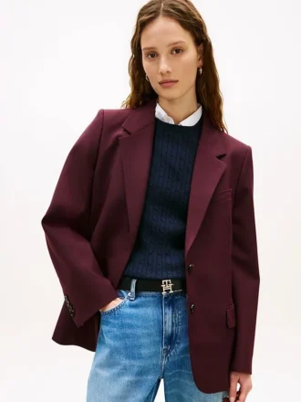 Blazer de mistura de lã com corte descontraído