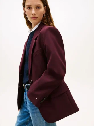 Blazer de mistura de lã com corte descontraído