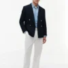 Blazer em mistura de algodão e lã texturada