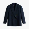 Blazer em mistura de algodão e lã texturada