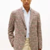Blazer em mistura de lã com padrão Glen Plaid