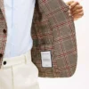 Blazer em mistura de lã com padrão Glen Plaid