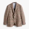 Blazer em mistura de lã com padrão Glen Plaid
