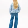 Blusa infantil de popeline às riscas