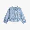 Blusa infantil de popeline às riscas