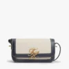 Bolsa a tiracolo em lona com monograma Script Bolsa a tiracolo em lona com monograma Script