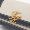 Bolsa a tiracolo em lona com monograma Script Bolsa a tiracolo em lona com monograma Script