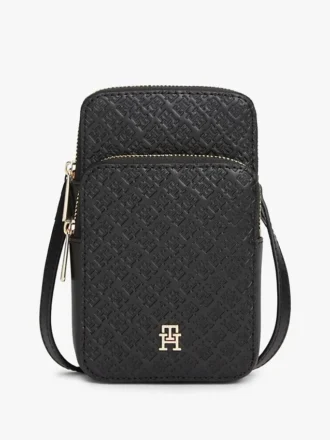 Bolsa de telemóvel a tiracolo com monograma em toda a superfície