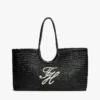 Bolsa Maxi de Ráfia com Monograma em Caligrafia