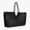 Bolsa Maxi de Ráfia com Monograma em Caligrafia