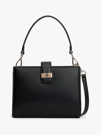 Bolsa Mini Satchel com fecho monograma