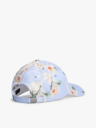 Boné de basebol com estampado floral