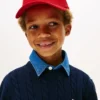 Boné de basebol infantil com logótipo de bandeira bordado