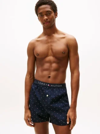 Boxer de tecido com corte justo