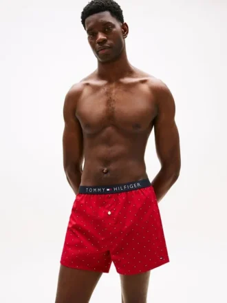 Boxer de tecido com corte justo