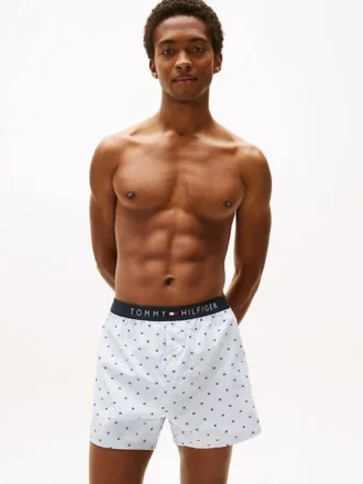 Boxer de tecido com corte justo