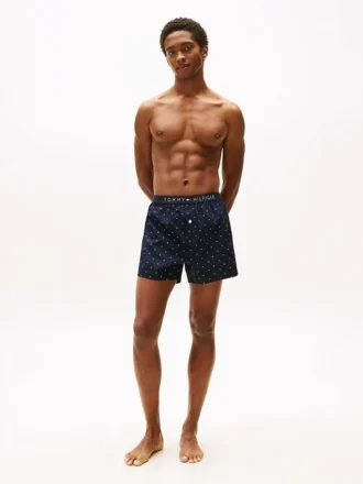 Boxer de tecido com corte justo