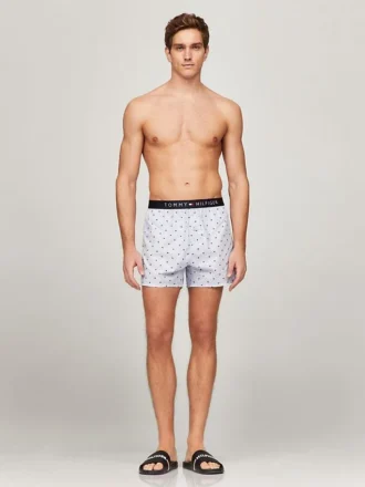 Boxer de tecido com corte justo