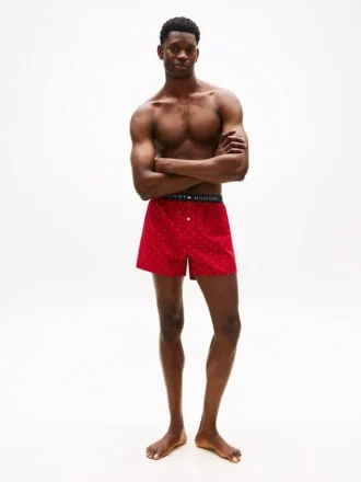 Boxer de tecido com corte justo