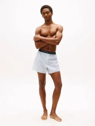 Boxer de tecido com corte justo