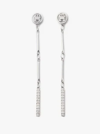 Brincos pendentes com detalhes em cristal