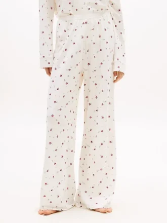 Calças de dormir em jersey com estampado floral