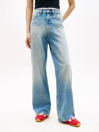 Calças de Jeans de cintura alta e perna larga da Tommy Jeans