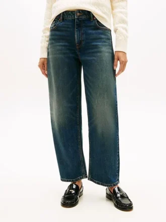 Calças de jeans elásticas de cintura alta