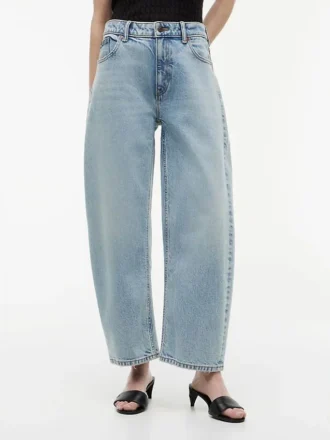 Calças de jeans elásticas de cintura alta