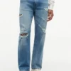 Calças de Jeans largas com efeito desgastado