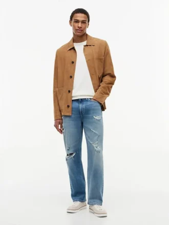Calças de Jeans largas com efeito desgastado