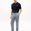 Calças de linho xadrez Glen Plaid da New York Label Calças de linho xadrez Glen Plaid da New York Label
