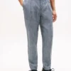 Calças de linho xadrez Glen Plaid da New York Label Calças de linho xadrez Glen Plaid da New York Label