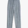 Calças de linho xadrez Glen Plaid da New York Label Calças de linho xadrez Glen Plaid da New York Label