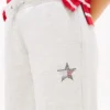 Calças de treino infantis com logótipo de estrela em strass Calças de treino infantis com logótipo de estrela em strass