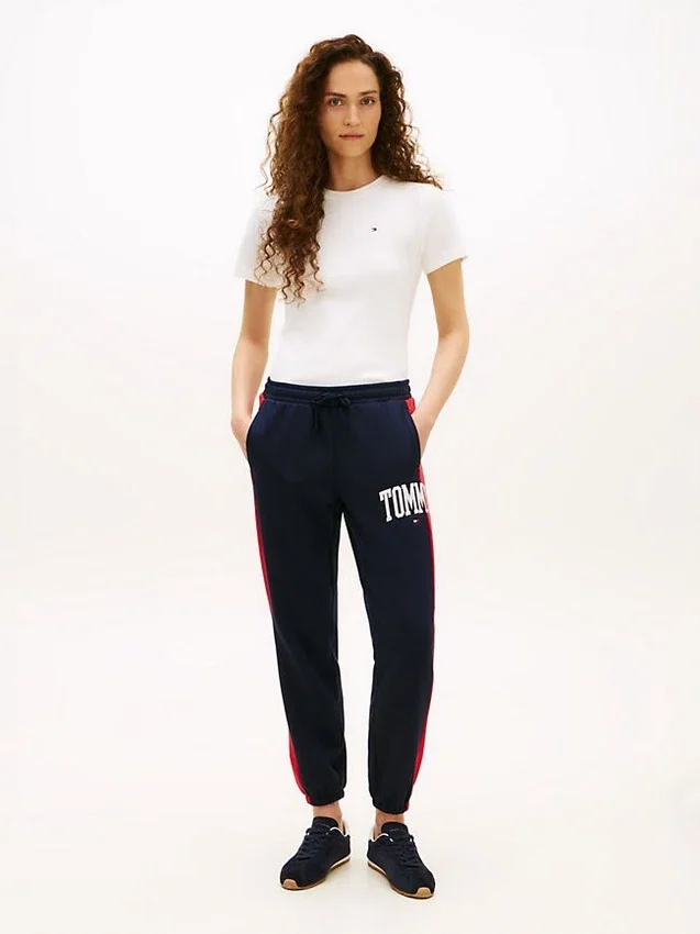Calças de treino Varsity Tommy Logo Colorblock Calças de treino Varsity Tommy Logo Colorblock