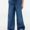Calças largas de chambray para criança