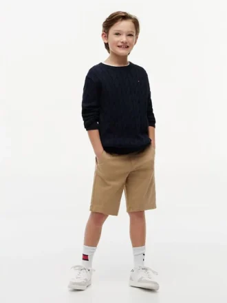 Calções chino com cinto para criança