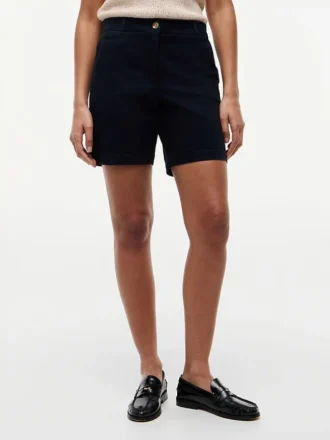 Calções chino elásticos de 18 cm