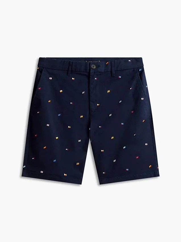Calções com corte regular de 23 cm com estampado de bandeiras de vela Calções com corte regular de 23 cm com estampado de bandeiras de vela
