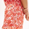 Calções com folhos e estampado tropical para criança Calções com folhos e estampado tropical para criança