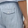 Calções de 18 cm em mistura de algodão e linho às riscas Calções de 18 cm em mistura de algodão e linho às riscas